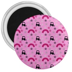 Music Stars Rose Pink 3  Magnets by snowwhitegirl