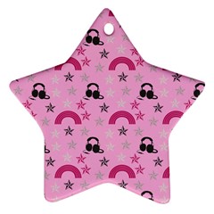 Music Stars Rose Pink Star Ornament (two Sides) by snowwhitegirl