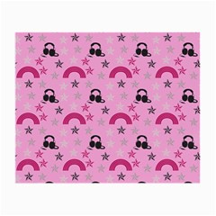 Music Stars Rose Pink Small Glasses Cloth (2-side) by snowwhitegirl