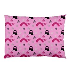 Music Stars Rose Pink Pillow Case by snowwhitegirl