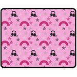 Music Stars Rose Pink Fleece Blanket (Medium)  60 x50  Blanket Front