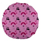 Music Stars Rose Pink Large 18  Premium Round Cushions Back