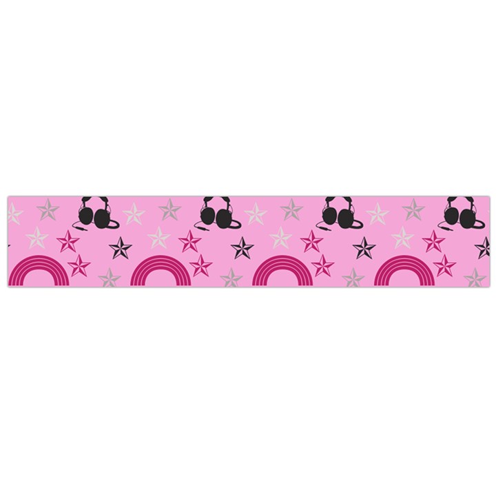 Music Stars Rose Pink Large Flano Scarf 