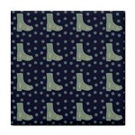 Blue Boots Tile Coasters Front