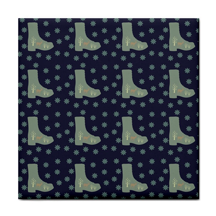 Blue Boots Tile Coasters