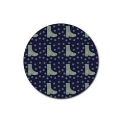 Blue Boots Rubber Round Coaster (4 Pack)  by snowwhitegirl