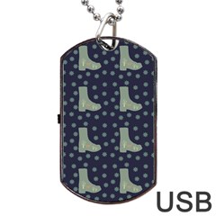 Blue Boots Dog Tag Usb Flash (one Side) by snowwhitegirl