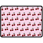 Pink Cherries Double Sided Fleece Blanket (Large)  80 x60  Blanket Front