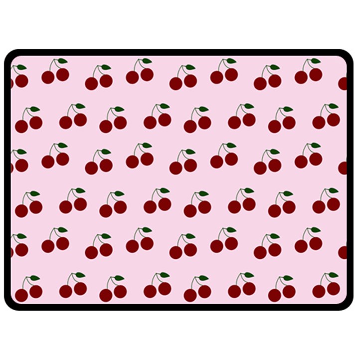 Pink Cherries Double Sided Fleece Blanket (Large) 