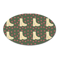 Green Boot Oval Magnet by snowwhitegirl