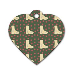 Green Boot Dog Tag Heart (two Sides) by snowwhitegirl