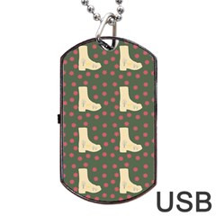 Green Boot Dog Tag Usb Flash (one Side) by snowwhitegirl