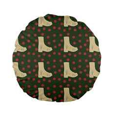 Green Boot Standard 15  Premium Round Cushions by snowwhitegirl