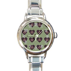 Cupcake Green Round Italian Charm Watch