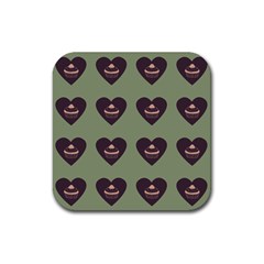 Cupcake Green Rubber Coaster (square)  by snowwhitegirl