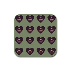 Cupcake Green Rubber Square Coaster (4 pack) 