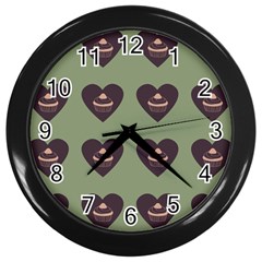 Cupcake Green Wall Clocks (Black)