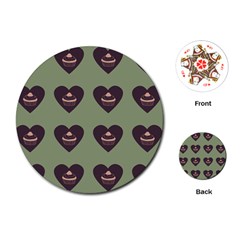 Cupcake Green Playing Cards (Round) 