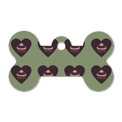 Cupcake Green Dog Tag Bone (Two Sides)