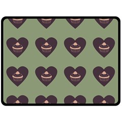 Cupcake Green Fleece Blanket (Large) 