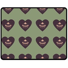 Cupcake Green Fleece Blanket (Medium) 