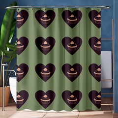 Cupcake Green Shower Curtain 60  x 72  (Medium) 