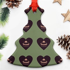 Cupcake Green Christmas Tree Ornament (Two Sides)