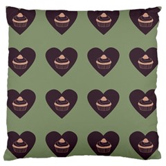 Cupcake Green Large Cushion Case (One Side)