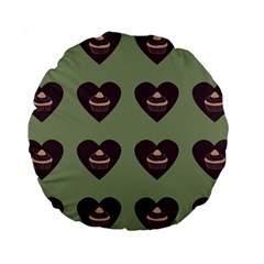 Cupcake Green Standard 15  Premium Round Cushions by snowwhitegirl