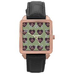 Cupcake Green Rose Gold Leather Watch 