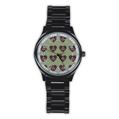 Cupcake Green Stainless Steel Round Watch