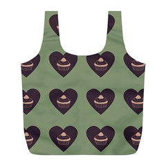 Cupcake Green Full Print Recycle Bags (L) 