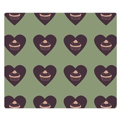 Cupcake Green Double Sided Flano Blanket (Small) 