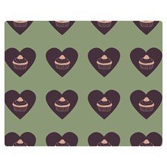 Cupcake Green Double Sided Flano Blanket (Medium) 