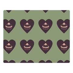 Cupcake Green Double Sided Flano Blanket (Large) 