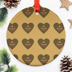 Cupcake Pumpkin Orange Grey Ornament (round) by snowwhitegirl