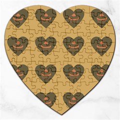 Cupcake Pumpkin Orange Grey Jigsaw Puzzle (heart) by snowwhitegirl