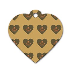 Cupcake Pumpkin Orange Grey Dog Tag Heart (one Side) by snowwhitegirl