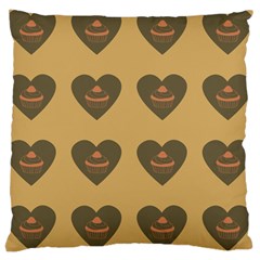 Cupcake Pumpkin Orange Grey Large Cushion Case (one Side) by snowwhitegirl