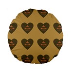 Cupcake Pumpkin Orange Grey Standard 15  Premium Round Cushions Front