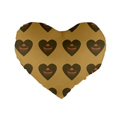 Cupcake Pumpkin Orange Grey Standard 16  Premium Heart Shape Cushions by snowwhitegirl