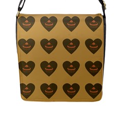 Cupcake Pumpkin Orange Grey Flap Messenger Bag (l)  by snowwhitegirl