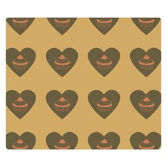 Cupcake Pumpkin Orange Grey Double Sided Flano Blanket (small)  by snowwhitegirl