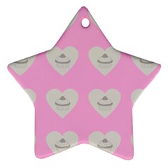 Cupcake Pink Grey Ornament (star) by snowwhitegirl