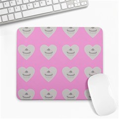 Cupcake Pink Grey Large Mousepads by snowwhitegirl