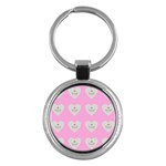 Cupcake Pink Grey Key Chains (Round)  Front