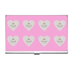 Cupcake Pink Grey Business Card Holders by snowwhitegirl