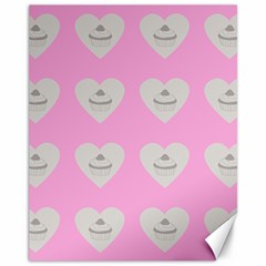 Cupcake Pink Grey Canvas 11  X 14   by snowwhitegirl