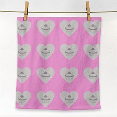 Cupcake Pink Grey Face Towel by snowwhitegirl