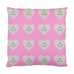 Cupcake Pink Grey Standard Cushion Case (one Side) by snowwhitegirl